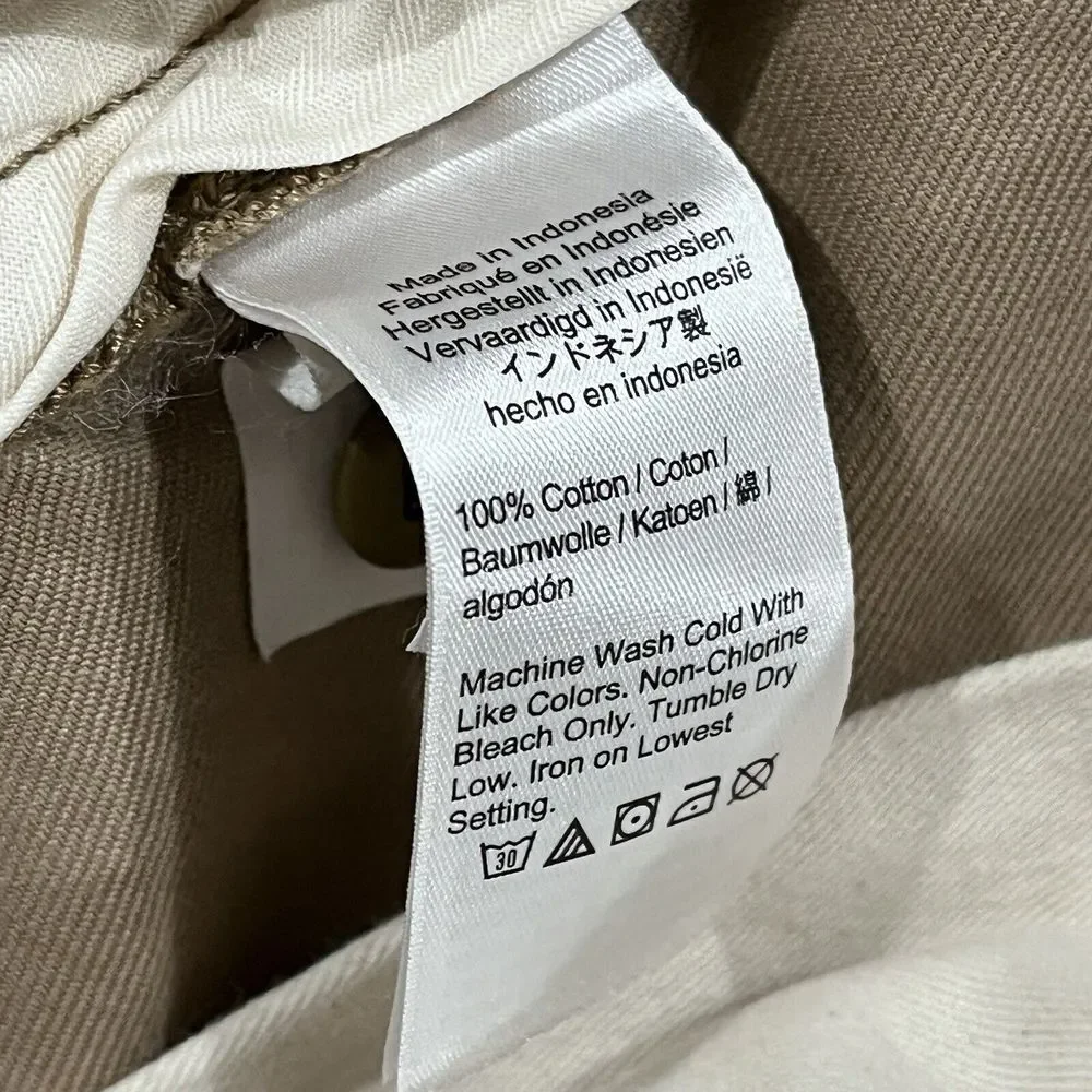 J Crew Pants Mens 34x29.5* Tan Classic Fit Chinos‎ Preppy Casual 100% Cotton